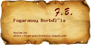 Fogarassy Borbála névjegykártya