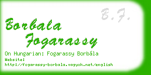 borbala fogarassy business card
